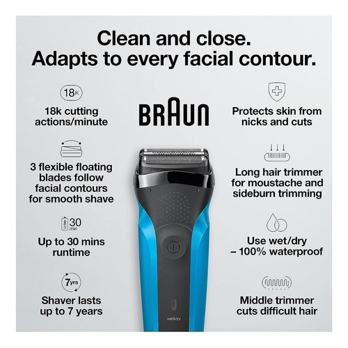 Barbeador Elétrico Braun 310s Wet & Dry Para Homens