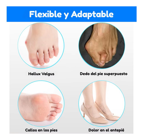 5 Pares Corrector Hallux Valgus Dedo Pie Separador Silicon