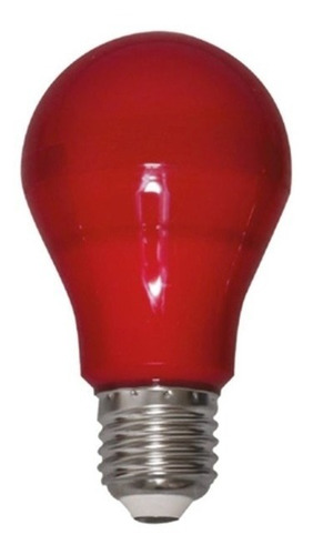 Lâmpada Bulbo Led A19 Color Vermelha 10w E-27 Bivolt