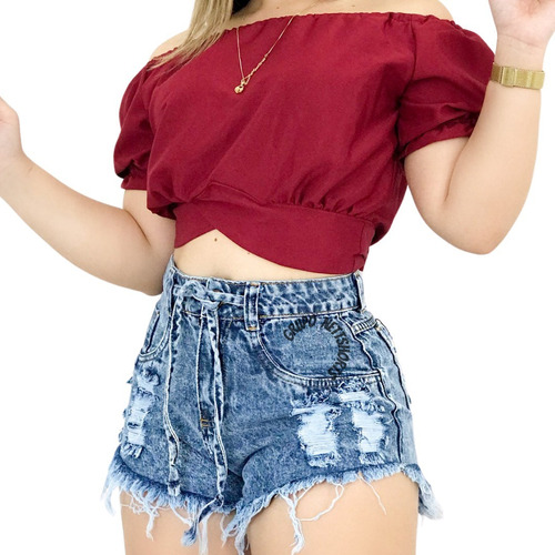 Promoção Kit 5 Sexy Shorts Jeans Feminino Hot Pants Cintura Alta Destroyed 18 Modelos Atacado Revenda Preço De Fábrica