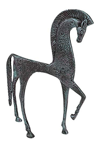 Diseño Toscano Ironwork Griego Caballo Espartano Estatua