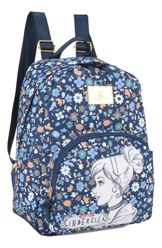 Mochila Infantil Princesas - Azul - Cinderela