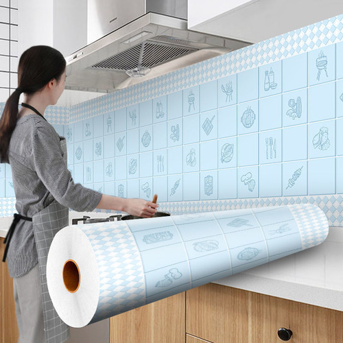 Papel Para Empapelar Autoadhesivo Resistente Al Aceite 23