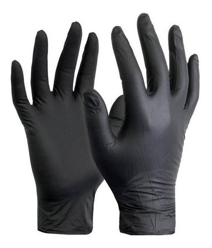 Guantes De Vinilo Synmax Negro Basic Caja Con 100 Piezas