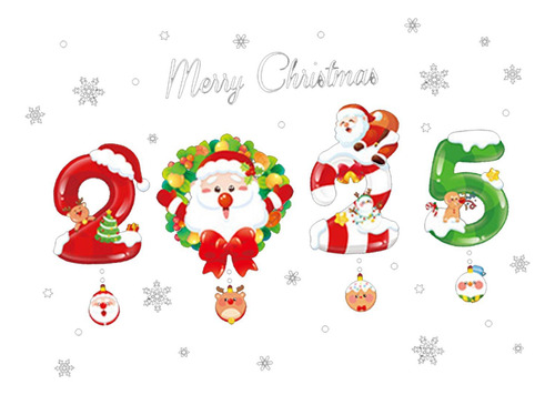 Navideño Para Ventana De Papá Noel, Calcomanía B