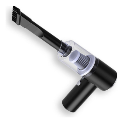 Potente aspiradora de mano recargable por USB para automóviles, color negro