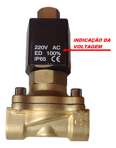 Válvula Diafragma Solenoide Normal Aberta 1* Polegada - 220v