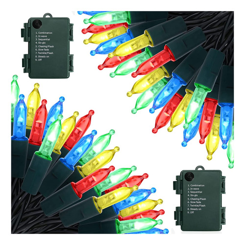 Luces De Navidad Con Pilas, 50 Luces Led De 17 Pies, Funcion