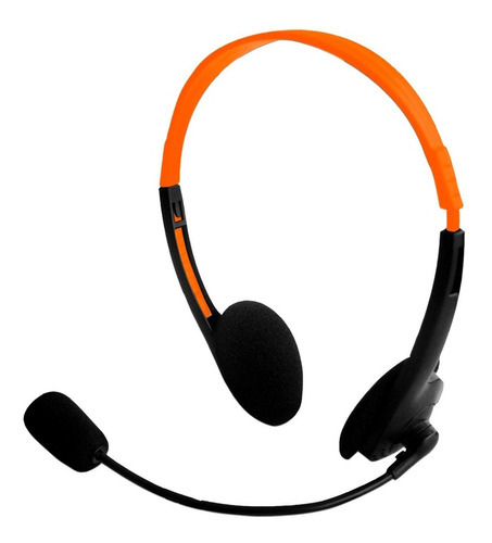 Audífonos Multimedia Steren Doble Plug Computadora Aud-505c Color Naranja
