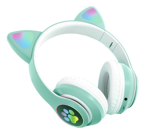 Auricular Inalambrico Bluetooth Orejas Gato Luz Led Regalo