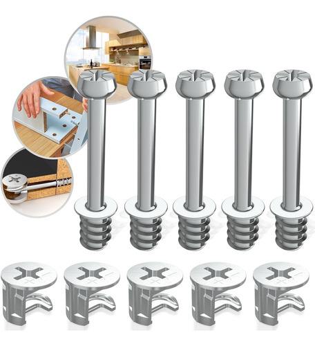 10 Minifix Girofix + Tambor Castanha 15x10mm Pino Universal