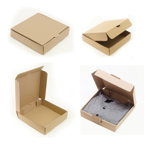 Imagen 5 de 7 de 50 Cajas Para Pizza 18x18x4.5cms Carton Microcorrugado Kraft