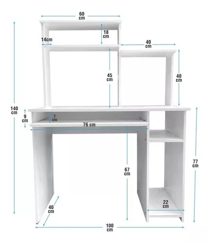 Artexport - ARTEXPORT MESA ESCRITORIO PRESTO 140 CON PATAS PANEL LATERALES  TABLERO DE 22MM BLANCO