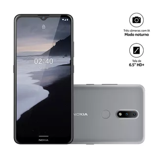 Smartphone Nokia 2.4 Nk015 Tela 6.5'' 64gb 3gb Ram Cinza