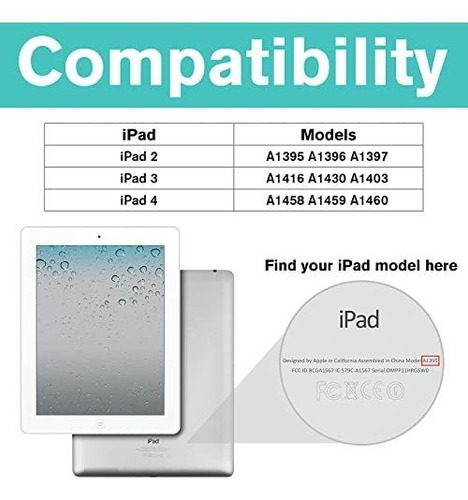 iPad 2 3 4 Caso (modelo Antiguo) Ultra Delgado Caso Syjxk