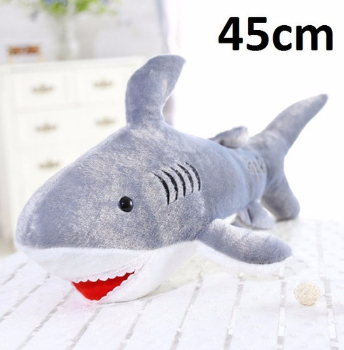 Tubarão De Brinquedo Pelúcia Grande 45cm Travesseiro Criança