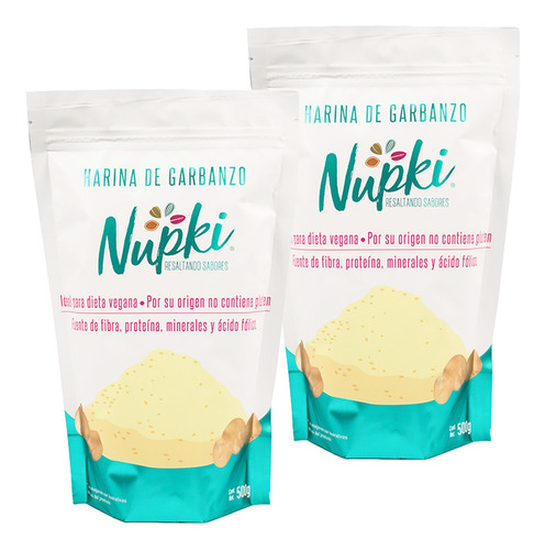 2 Pack Harina De Garbanzo = 1 Kg · Vegana  Sin Gluten  Pura 