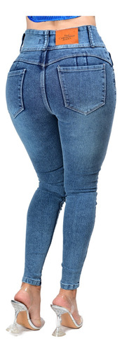 Pantalon Mezclilla De Dama Corte Colombiano Itzi Jeans E489