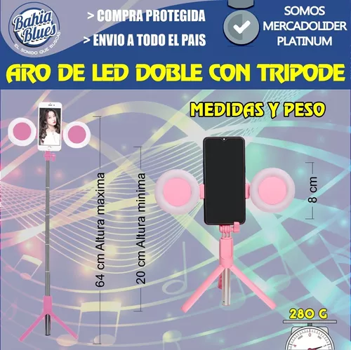 Aro de luz con trípode y mando control remoto Bluetooth - Balú