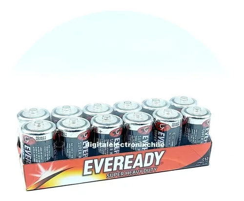 Imagen 1 de 1 de Eveready Super Heavy Duty 1.5v C Medianas 12 Unidades