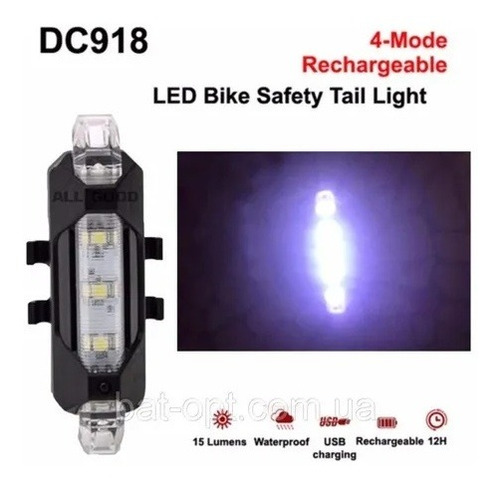 Imagen 6 de 8 de Luz Led Delantera De Seguridad Usb Blanca