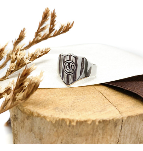 Anillo Escudo Equipo FĂștbol Argentina Chacarita Juniors B - Mediano Plata 925