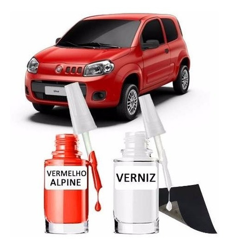 Tinta Tira Risco Automotivo Fiat Uno Vermelho Alpine