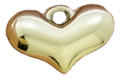 Dije Corazón Plastimetal Dorado 24x16mm Bisutería 10 Pzs