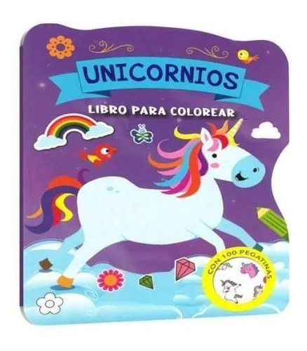 Libro Plastificado Para Colorear Con Diseños De Unicornios