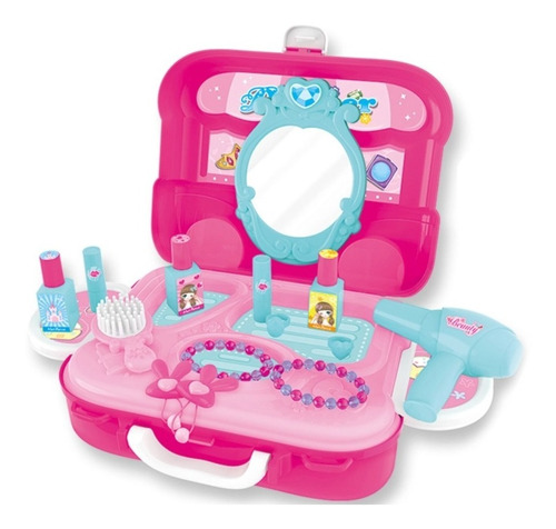 Juego Mochila Maletin Espejo De Maquillaje Infantil Juguete