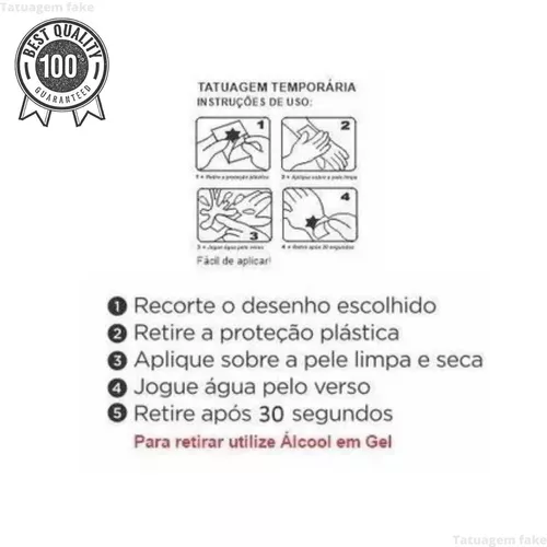 Kit Tatuagem Falsa Infinito Temporaria Masculina E Feminina