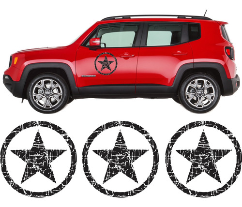 Kit Adesivos Estrela Militar Jeep Willys Cherokee Jp-ad3