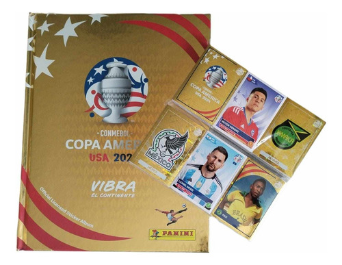 Album Panini Copa America Usa 2024 Pasta Dura Gold Completo 