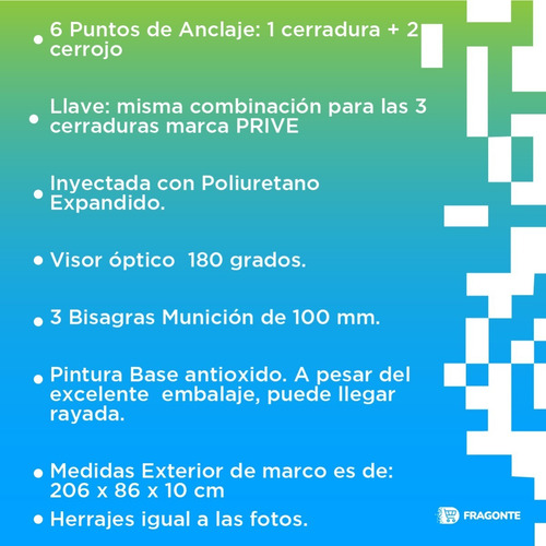 Imagen 8 de 8 de Puerta Multianclaje Exterior De Seguridad Barral E Insertos