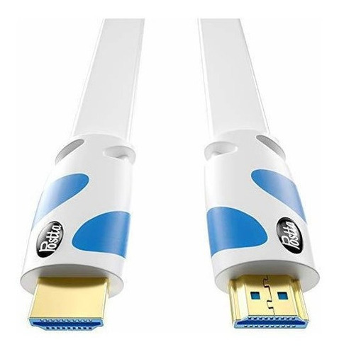 Cable Hdmi Plano 25 Pies Postta 4k Soporte De Cable Hdmi2.0