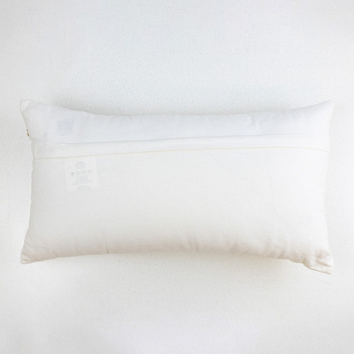 Cojin Decorativo Rectangular Con Banderas Náuticas Blanco Geométrico