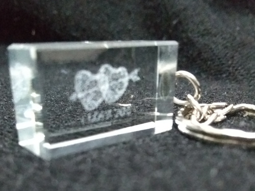 Imagem 8 de 9 de Chaveiro Cristal Gravado A Laser 3d Coração I Love You Novo