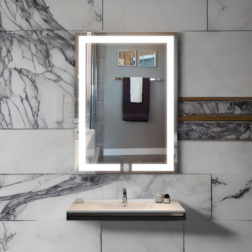 Espejo Led 80x60 Rectangular Con Luz Fría Y Cálida