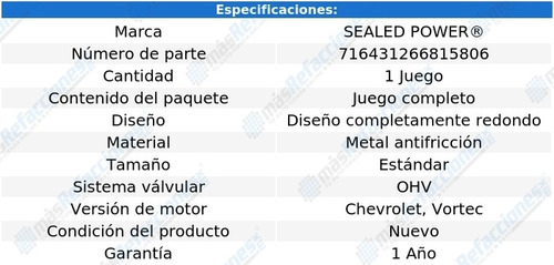 Jgo Bujes Árbol Levas Std K2500 88 Al 00 Sealed Power