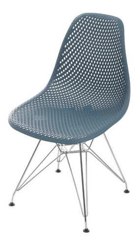 Cadeira Colmeia Base Cromada Jantar Or Design 1119 Cor Da Estrutura Da Cadeira Ciano Escuro