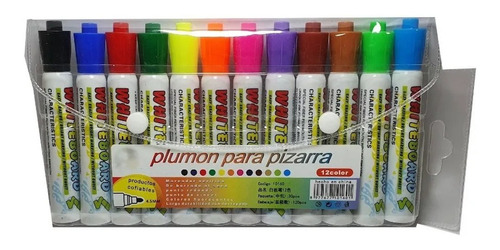 Set Plumón De Pizarra Colores 12 Unidades