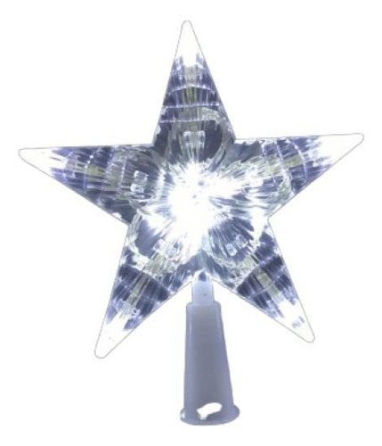 Ponteira Natal Estrela Led 10 Lâmpadas Brancas 17cm Magizi