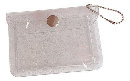 Lindo Tarjetero Bolsa Transparente Pvc Id Manga Protectora