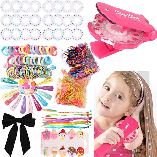 Conjunto De Luxo Com 360 Diamond Hairpin +headband Girls Set