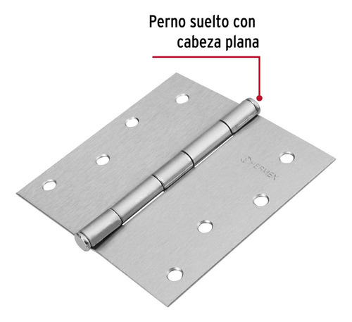 Bisagra Cuadrada 4in Cromo Mate Cabeza Plana Basic