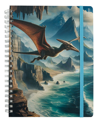 Cuaderno Profesional Universitario Printaform Dinos 1 Pz Pterodactilus Cuadro Grande