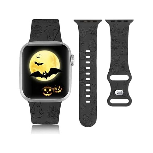 Banda Grabada De Halloween Compatible Con Watch 38 Mm 4...