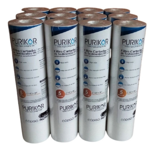 12 Cartuchos Sedimentos Polispun 5 Micras Pkcpp2.5x40x5