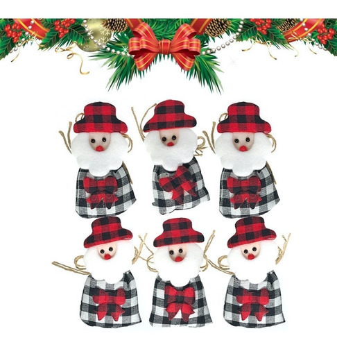 Adornos Colgantes Morralitos Navideños P/ Arbol Navidad 6pz