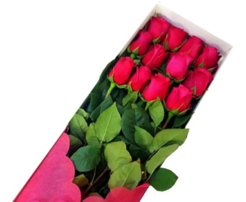0iselo Con Rosas Hermosa Caja Con 12 Flores  Especial T:e